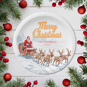 Vintager Weihnachts-Personalisierter Teller
