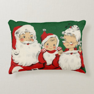 Vintager Weihnachtsakzent der Weihnachtsfamilie Zierkissen