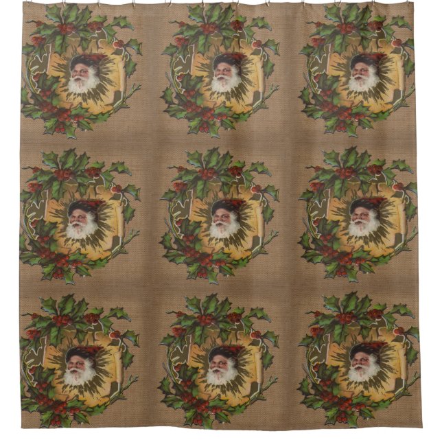 Vintager Weihnachtsanfang Duschvorhang (Vorderseite)
