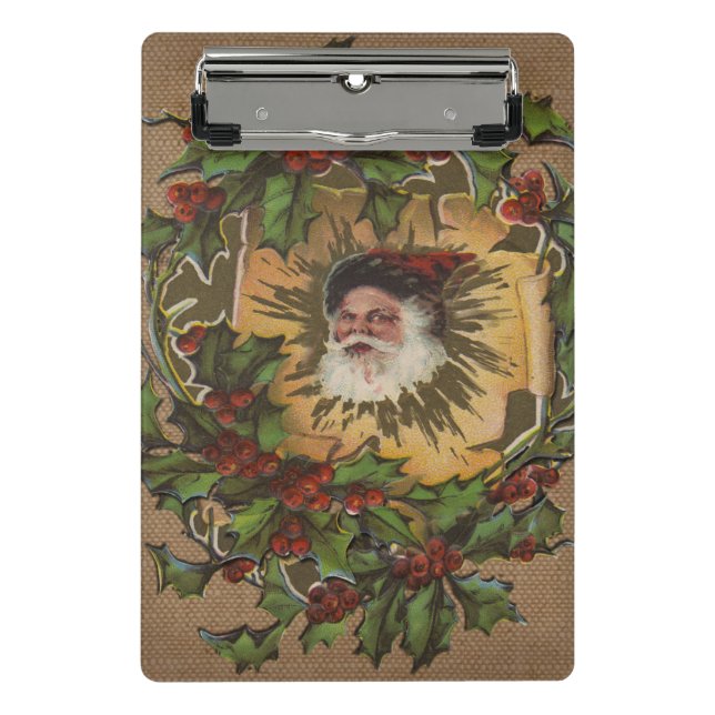 Vintager Weihnachtsanfang Mini Klemmbrett (Vorderseite)