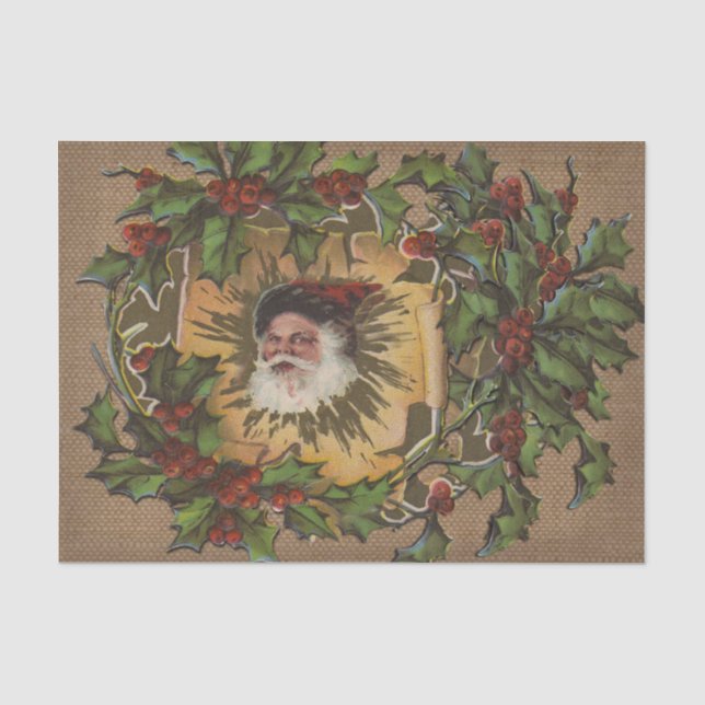 Vintager Weihnachtsanfang Seidenpapier (Vorderseite)