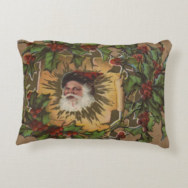 Vintager Weihnachtsanfang Zierkissen (Rückseite)