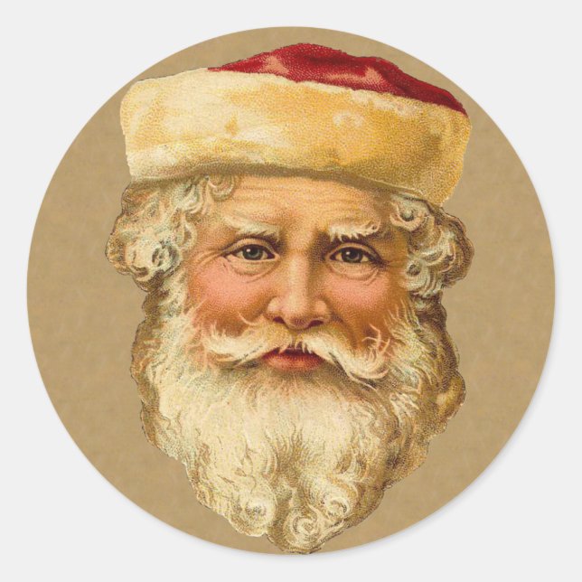 Vintager Weihnachtsaufkleber Runder Aufkleber (Vorderseite)