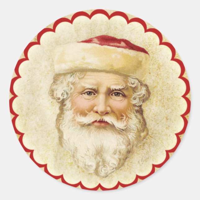 Vintager Weihnachtsaufkleber Runder Aufkleber (Vorderseite)