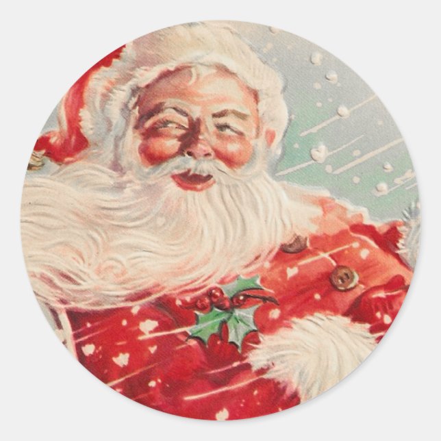 Vintager Weihnachtsaufkleber Runder Aufkleber (Vorderseite)