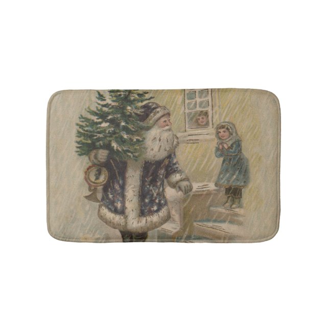 Vintager Weihnachtsbaum Badematte (Vorderseite)