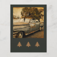 Vintager Weihnachtsbaum im Auto