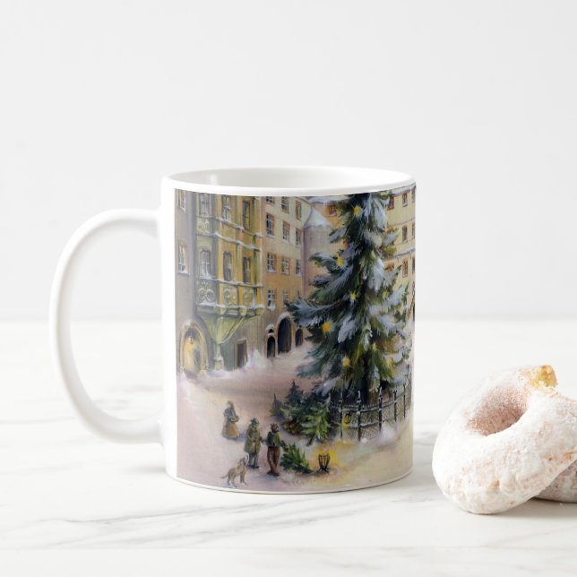 Vintager Weihnachtsbaum Kaffeetasse (Mit Donut)