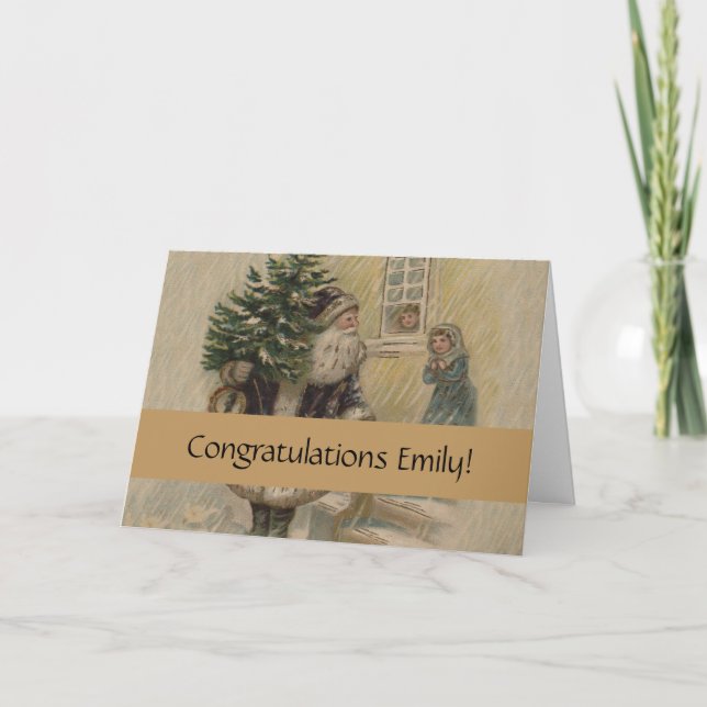 Vintager Weihnachtsbaum Karte (Vorderseite)