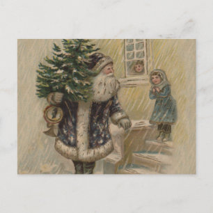Vintager Weihnachtsbaum Postkarte