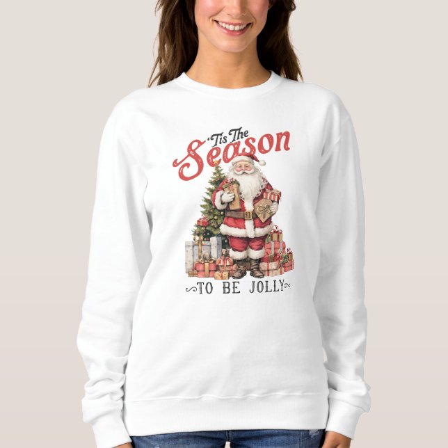 Vintager Weihnachtsbaum und Christbaum Sweatshirt (Vorderseite)