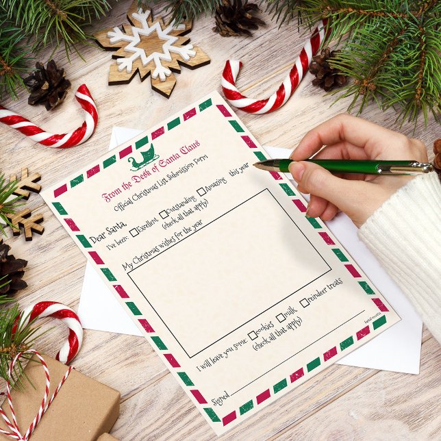 Vintager Weihnachtsbrief an den Weihnachtsmann (Von Creator hochgeladen)