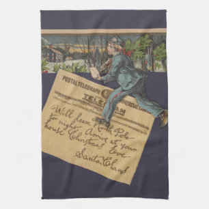 Vintager Weihnachtsbrief Küchentuch