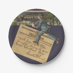 Vintager Weihnachtsbrief Pappteller