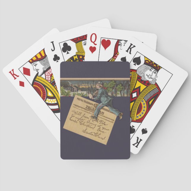 Vintager Weihnachtsbrief Spielkarten (Rückseite)