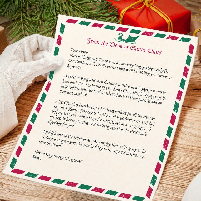 Vintager Weihnachtsbrief von Santa (Von Creator hochgeladen)