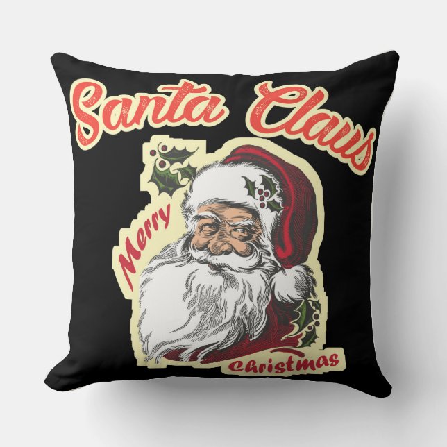Vintager Weihnachtsfeiertag für sie Kissen (Vorderseite)