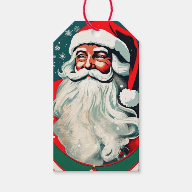 Vintager Weihnachtsfeiertag Geschenkanhänger (Vorderseite)