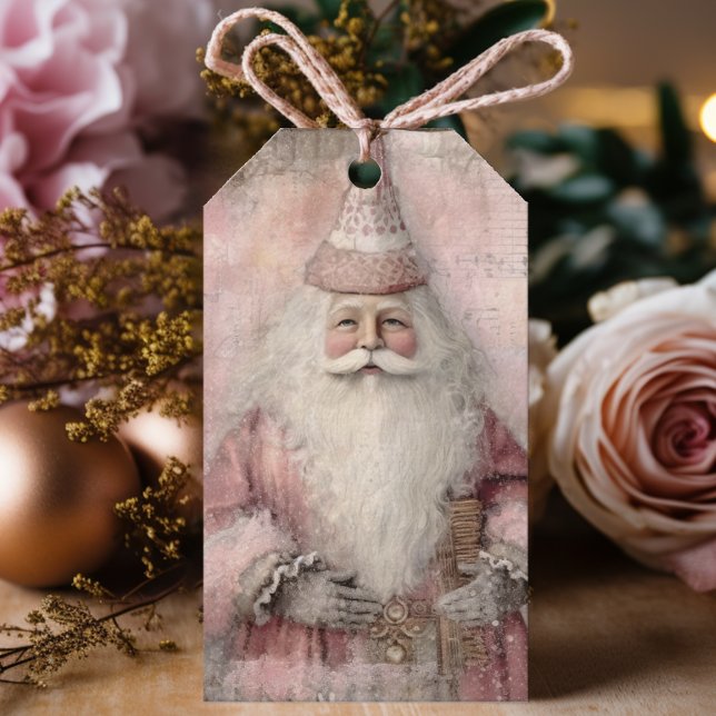 Vintager Weihnachtsfeiertag Geschenkanhänger (Personalized Vintage Santa Gift Tag)