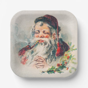 Vintager Weihnachtsfeiertag Pappteller