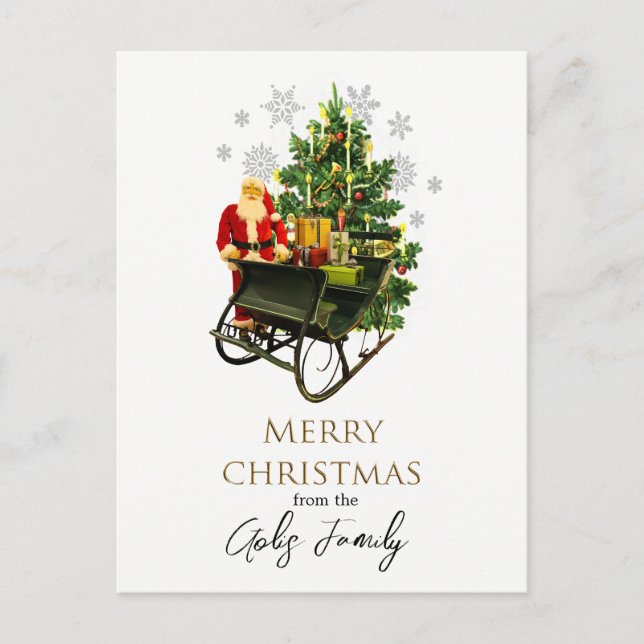 Vintager Weihnachtsfeiertag und Weihnachtsfeiertag Postkarte (Vorderseite)