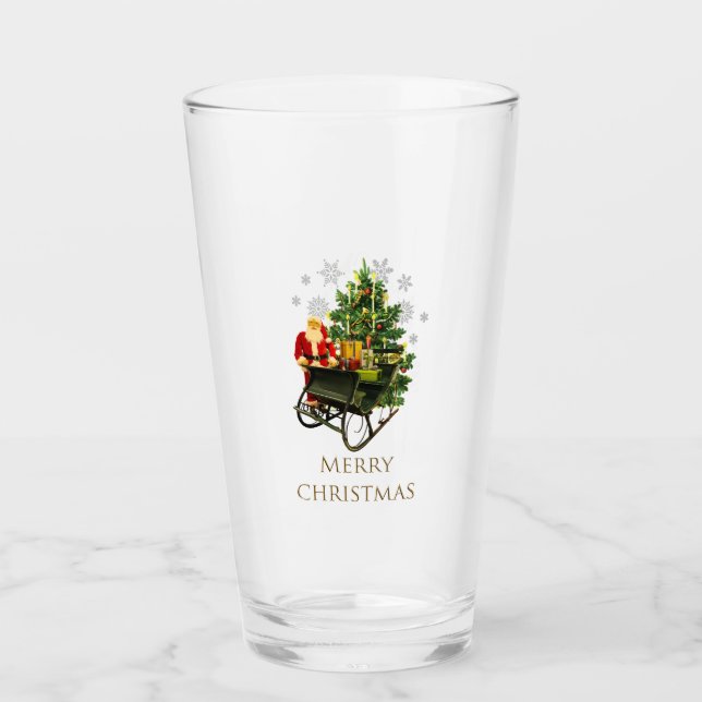 Vintager Weihnachtsfest Glas (Vorderseite)