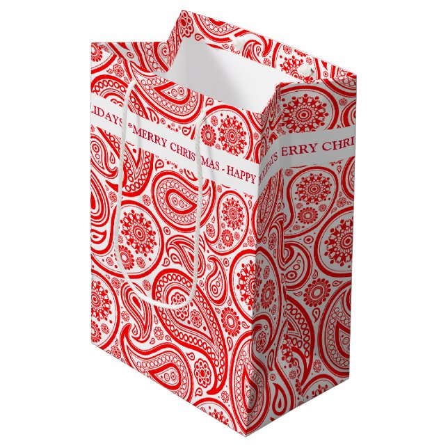 Vintager Weihnachtsgebäck Mittlere Geschenktüte (Vorderseite Schrägansicht)