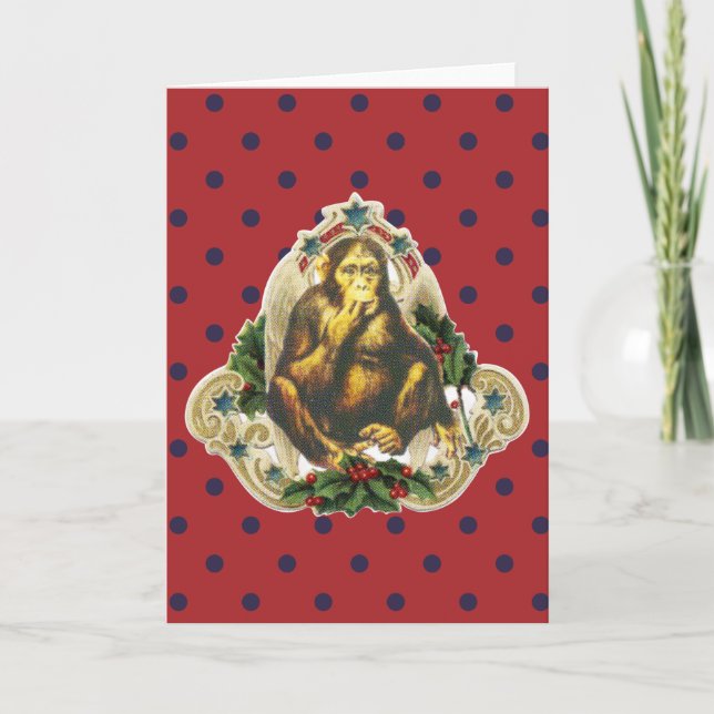 Vintager Weihnachtsgebirgsstil Feiertagskarte (Vorderseite)