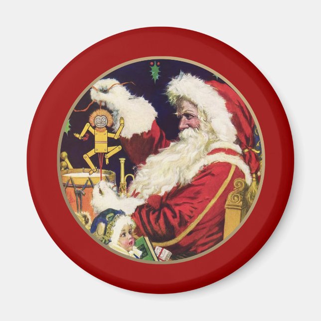 Vintager Weihnachtsgeschenk-Magnet Magnet (Vorne)