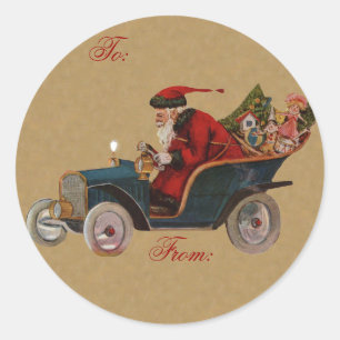 Vintager Weihnachtsgeschenk Runder Aufkleber