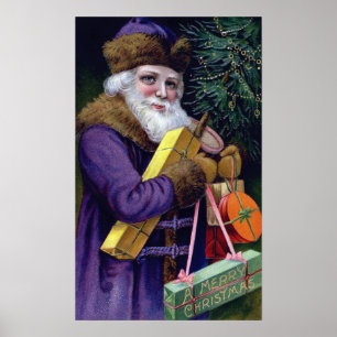 Vintager Weihnachtskalender Poster