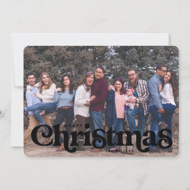 Vintager Weihnachtskartenstreifen Ankündigung (Vorderseite)