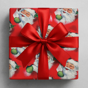 Vintager Weihnachtsklaus überprüft Weihnachtsliste Geschenkpapier