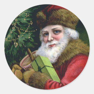 Vintager Weihnachtskleber für den Weihnachtsmann Runder Aufkleber