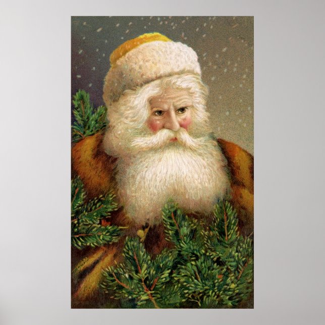 Vintager Weihnachtsmann 11 Poster (Vorne)