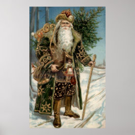 Vintager Weihnachtsmann 3 Poster