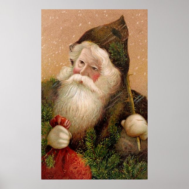 Vintager Weihnachtsmann 8 Poster (Vorne)