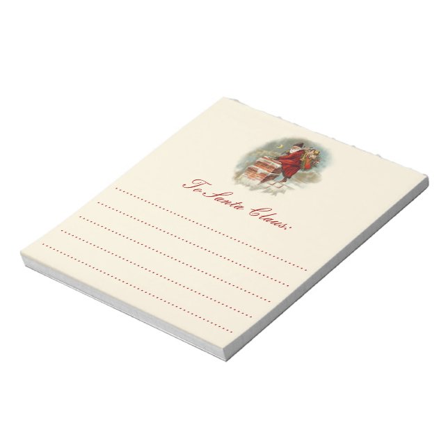 Vintager Weihnachtsmann am Weihnachtsfeiertag Notizblock (Rotiert)