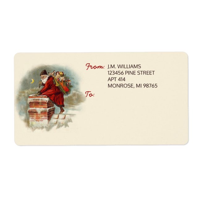 Vintager Weihnachtsmann auf dem Weihnachtsschild (Vorne)
