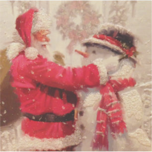 Vintager Weihnachtsmann Aufkleber