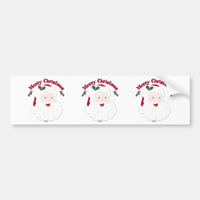 Vintager Weihnachtsmann Autoaufkleber (Vorne)