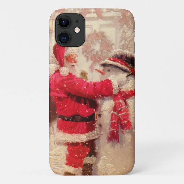 Vintager Weihnachtsmann Case-Mate iPhone Hülle (Rückseite)