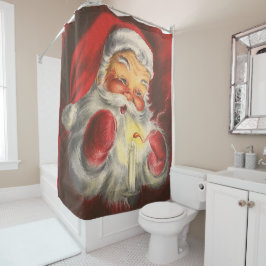 Vintager Weihnachtsmann Cherry Lips Rosy Cheeks Du Duschvorhang