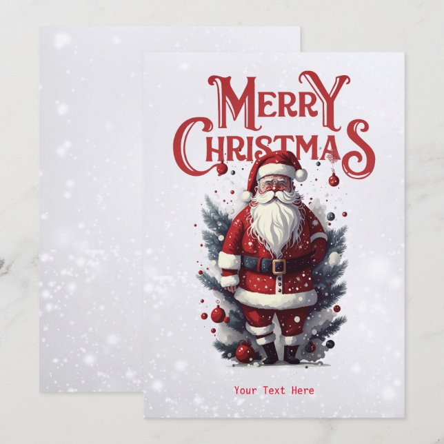 Vintager Weihnachtsmann Feiertagskarte (Vorne/Hinten)