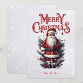 Vintager Weihnachtsmann Feiertagskarte