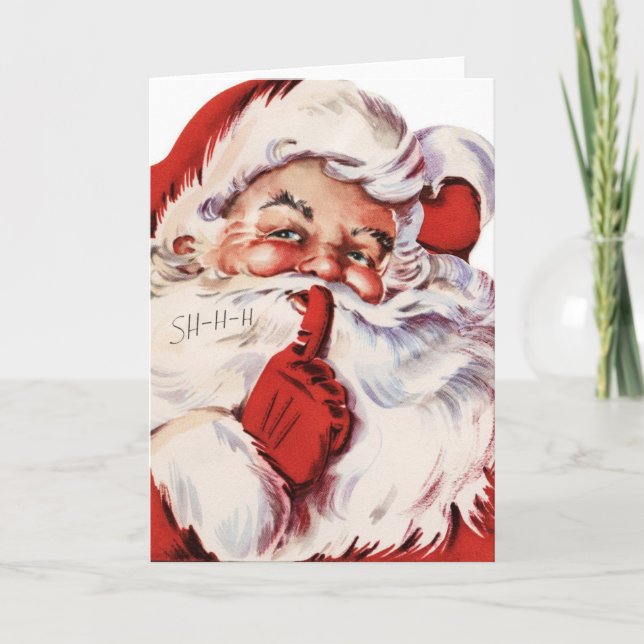Vintager Weihnachtsmann Feiertagskarte (Vorderseite)