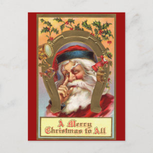 Vintager Weihnachtsmann Feiertagspostkarte