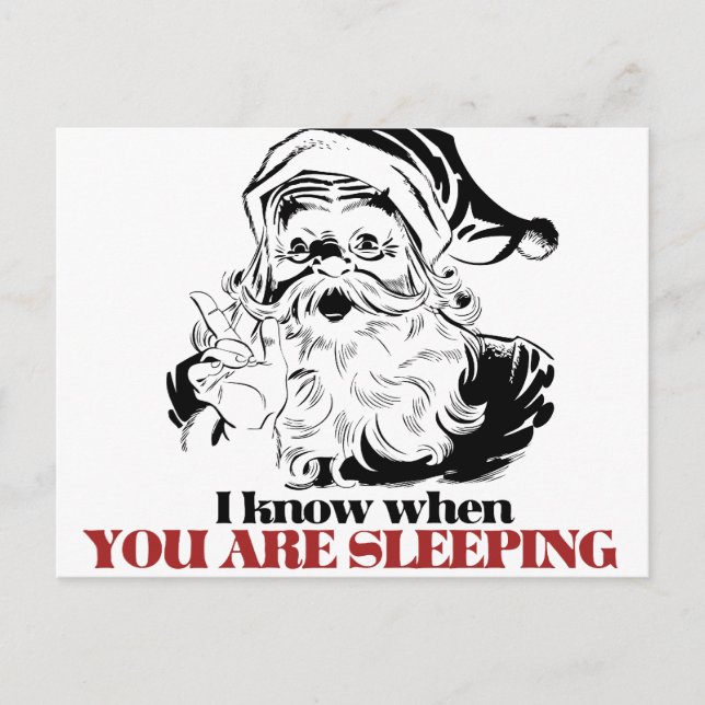 Vintager Weihnachtsmann Feiertagspostkarte (Vorderseite)