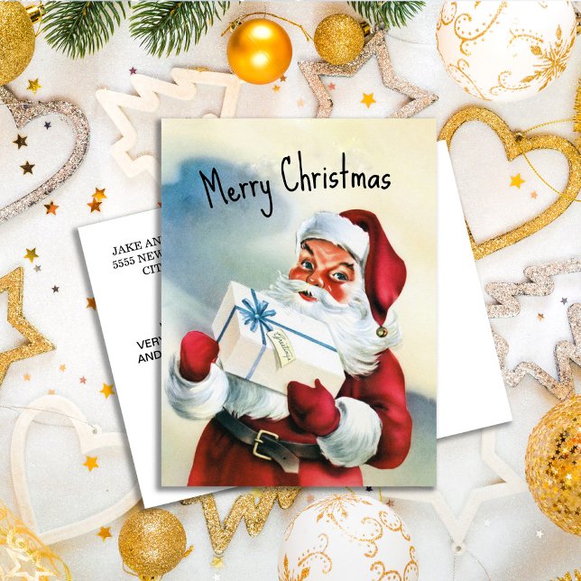 Vintager Weihnachtsmann frohe Weihnachten (Vintage Santa Claus Christmas greeting postcard)