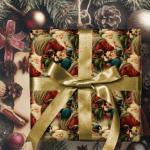 Vintager Weihnachtsmann Frohe Weihnachtswrapping P